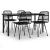Set mobilier de grădină, 5 piese, negru, poliratan GartenMobel Dekor