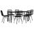 Set mobilier de grădină, 7 piese, negru, poliratan GartenMobel Dekor
