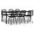 Set mobilier de grădină, 7 piese, negru, poliratan GartenMobel Dekor