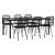 Set mobilier de grădină, 7 piese, negru, poliratan GartenMobel Dekor
