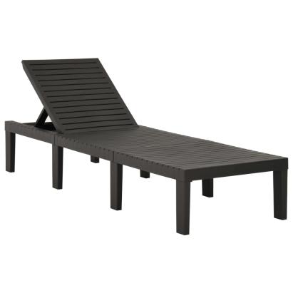 Șezlong, antracit, plastic GartenMobel Dekor