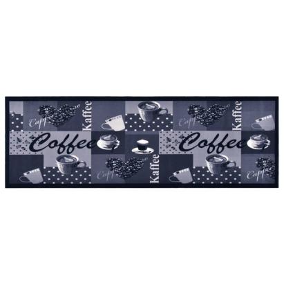 Covoraș de bucătărie lavabil, albastru, model cafea, 60x180 cm GartenMobel Dekor