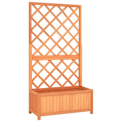 Jardinieră cu spalier, maro, 70x30x135 cm, lemn masiv brad GartenMobel Dekor