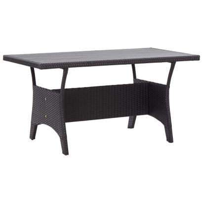 Masă de grădină, negru, 120x70x66 cm, poliratan GartenMobel Dekor