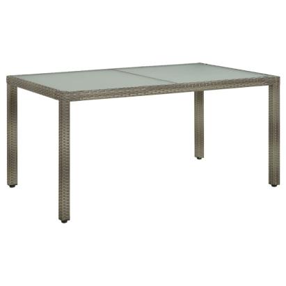 Masă de grădină, gri, 150x90x75 cm, sticlă securizată/poliratan GartenMobel Dekor