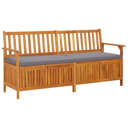 Bancă de depozitare cu pernă, 170 cm, lemn masiv de acacia GartenMobel Dekor