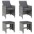 Set scaune de grădină și taburet, 4 piese, gri, poliratan GartenMobel Dekor