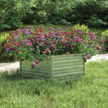 Strat înălțat de grădină, argintiu, 129x45 cm, oțel galvanizat GartenMobel Dekor