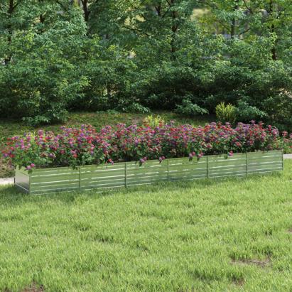 Strat înălțat de grădină argintiu 480x40x45 cm oțel galvanizat GartenMobel Dekor