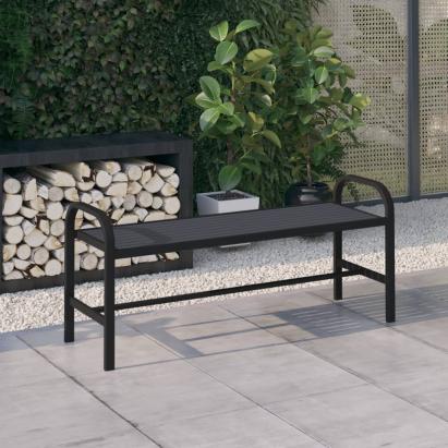 Bancă de grădină, negru, 124,5 cm, oțel și WPC GartenMobel Dekor