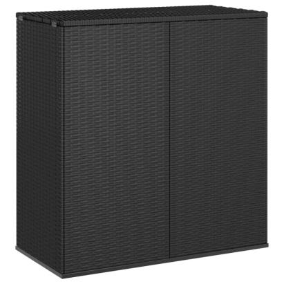 Ladă de perne pentru grădină, negru, 100x49x103,5 cm, ratan PE GartenMobel Dekor