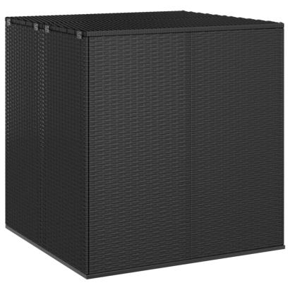 Ladă grădină pentru perne, negru, 100x97,5x104 cm, ratan PE GartenMobel Dekor