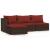 Set mobilier de grădină cu perne, 4 piese, maro, poliratan GartenMobel Dekor