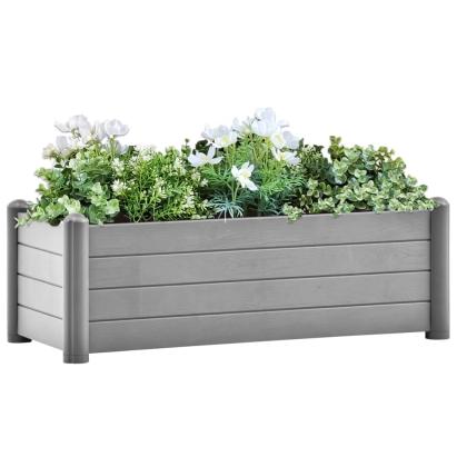 Strat înălțat de grădină, gri piatră, 100x43x35 cm, PP GartenMobel Dekor