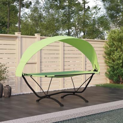 Pat de exterior cu baldachin, verde, oțel & țesătură oxford GartenMobel Dekor
