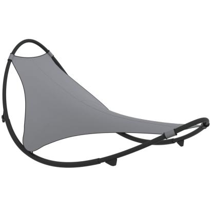 Șezlong balansoar cu roți din oțel și material textil ,gri GartenMobel Dekor