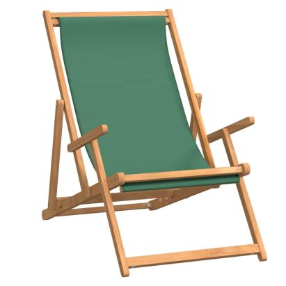 Scaun de plajă pliabil, verde, lemn masiv de tec GartenMobel Dekor