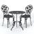 Set mobilier bistro, 3 piese, negru, aluminiu turnat GartenMobel Dekor