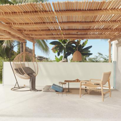 Copertină laterală retractabilă de terasă, crem, 117x600 cm GartenMobel Dekor