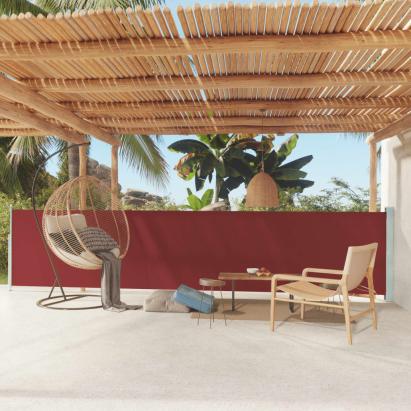 Copertină laterală retractabilă de terasă, roșu, 117x600 cm GartenMobel Dekor