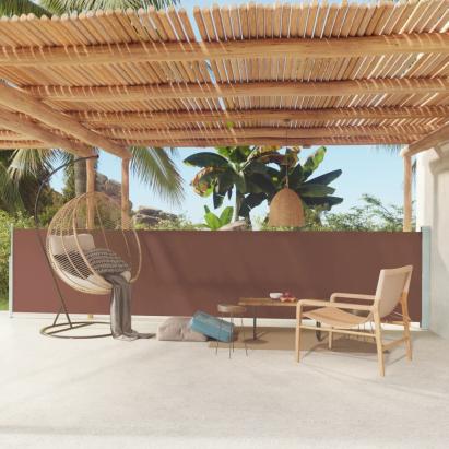 Copertină laterală retractabilă de terasă, maro, 117x600 cm GartenMobel Dekor