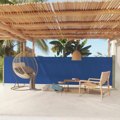 Copertină laterală retractabilă de terasă, albastru, 140x600 cm GartenMobel Dekor