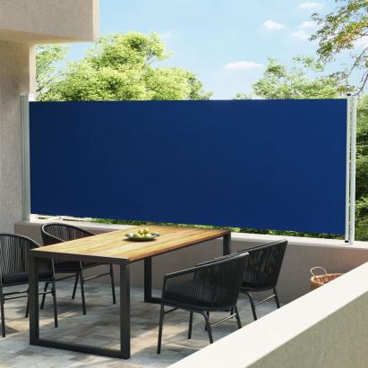 Copertină laterală retractabilă de terasă, albastru, 160x600 cm GartenMobel Dekor