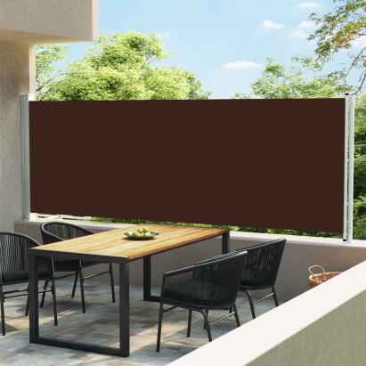 Copertină laterală retractabilă de terasă, maro, 160x600 cm GartenMobel Dekor
