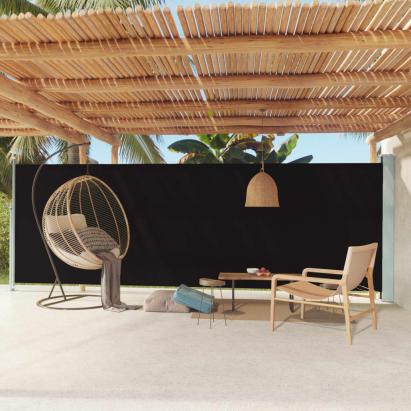 Copertină laterală retractabilă de terasă, negru, 180x600 cm GartenMobel Dekor