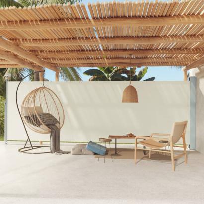 Copertină laterală retractabilă de terasă, crem, 180x600 cm GartenMobel Dekor