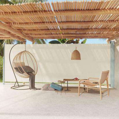 Copertină laterală retractabilă de terasă, crem, 200x600 cm GartenMobel Dekor