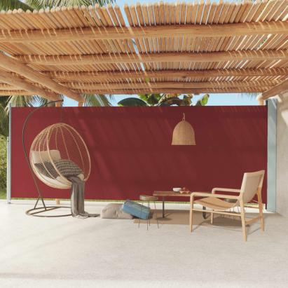 Copertină laterală retractabilă de terasă, roșu, 200x600 cm GartenMobel Dekor