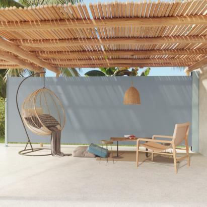 Copertină laterală retractabilă de terasă, gri, 200x600 cm GartenMobel Dekor