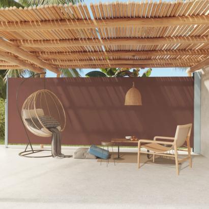 Copertină laterală retractabilă de terasă, maro, 200x600 cm GartenMobel Dekor