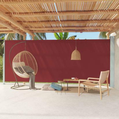Copertină laterală retractabilă de terasă, roșu, 220x600 cm GartenMobel Dekor