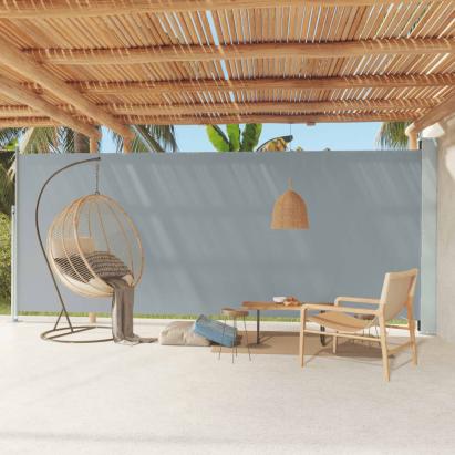 Copertină laterală retractabilă de terasă, gri, 220x600 cm GartenMobel Dekor