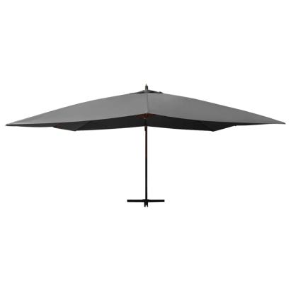 Umbrelă suspendată cu stâlp din lemn, antracit, 400x300 cm  GartenMobel Dekor
