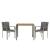 Set mobilier de grădină cu perne, 3 piese, gri, poliratan GartenMobel Dekor