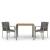 Set mobilier de grădină cu perne, 3 piese, gri, poliratan GartenMobel Dekor