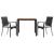 Set mobilier de grădină cu perne, 3 piese, negru, poliratan GartenMobel Dekor