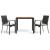 Set mobilier de grădină cu perne, 3 piese, negru, poliratan GartenMobel Dekor