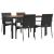 Set mobilier de grădină cu perne, 5 piese, negru, poliratan GartenMobel Dekor