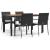 Set mobilier de grădină cu perne, 5 piese, negru, poliratan GartenMobel Dekor