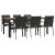 Set mobilier de grădină cu perne, 7 piese, negru, poliratan GartenMobel Dekor