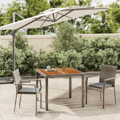 Set mobilier de grădină cu perne, 3 piese, gri, poliratan GartenMobel Dekor