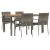 Set mobilier de grădină cu perne, 5 piese, gri, poliratan GartenMobel Dekor