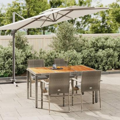 Set mobilier de grădină cu perne, 5 piese, gri, poliratan GartenMobel Dekor