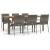 Set mobilier de grădină cu perne, 7 piese, gri, poliratan GartenMobel Dekor