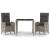 Set mobilier de grădină cu perne, 3 piese, gri, poliratan GartenMobel Dekor