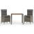 Set mobilier de grădină cu perne, 3 piese, gri, poliratan GartenMobel Dekor